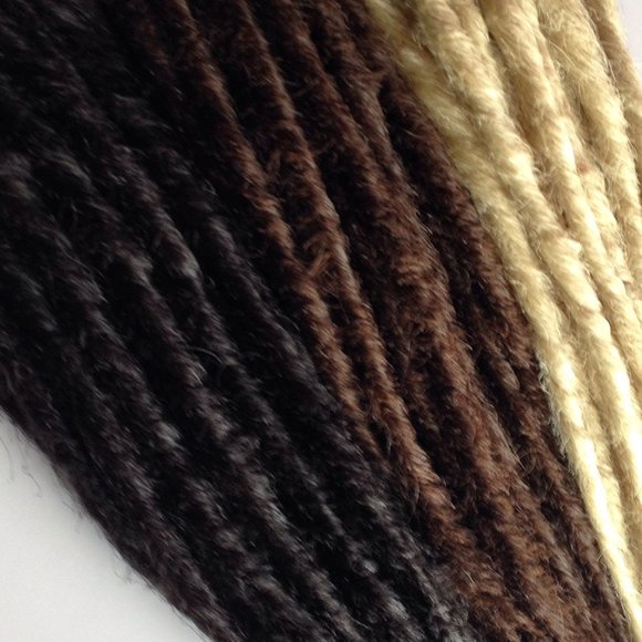 45 Brown Blonde Blk Dread Dreadlock Hair Extension